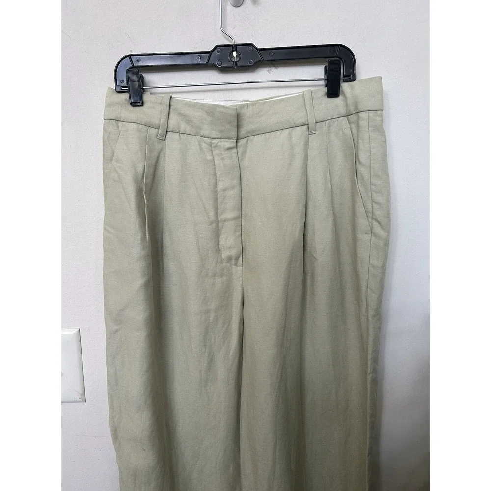 Aritzia Wilfred‎ The Effortless Sage Linen High Waist Women's Pants Wide Leg 12